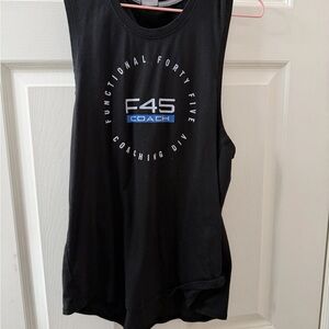 F45 Coach Black Muscle Tee